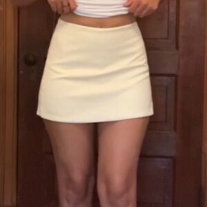 Elegant Cream Mini Skort